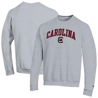 Men's Champion  Heather Gray South Carolina Gamecocks Arch Over Logo Pullover Sweatshirt