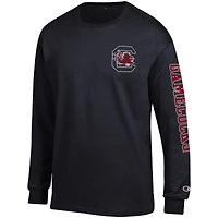 Men's Champion Black South Carolina Gamecocks Team Stack 3-Hit Long Sleeve T-Shirt