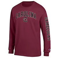 Men's Champion  Garnet South Carolina Gamecocks Arch Over Logo 2-Hit Long Sleeve T-Shirt