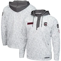 Colosseum Arctic Camo South Carolina Gamecocks OHT Military Appreciation Quarter-Zip Sweat à capuche pour homme
