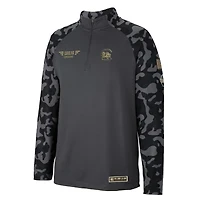 Men's Colosseum Charcoal South Carolina Gamecocks OHT Military Appreciation Long Range Raglan Quarter-Zip Jacket