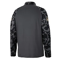 Men's Colosseum Charcoal South Carolina Gamecocks OHT Military Appreciation Long Range Raglan Quarter-Zip Jacket