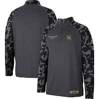 Men's Colosseum Charcoal South Carolina Gamecocks OHT Military Appreciation Long Range Raglan Quarter-Zip Jacket