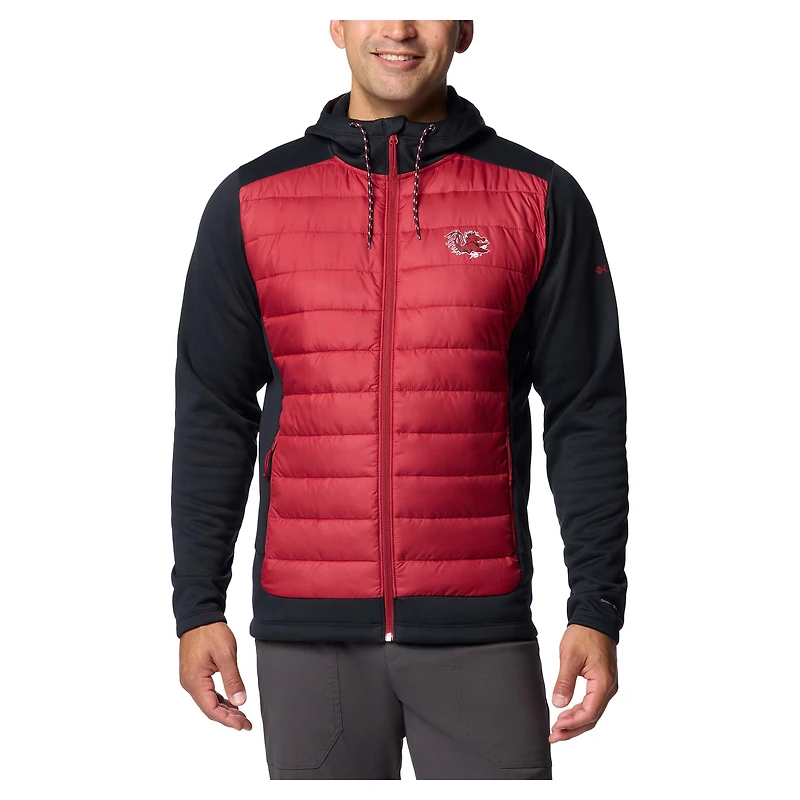 Men's Columbia Black/Garnet South Carolina Gamecocks Out-Shield Hybrid Full-Zip Hoodie Jacket