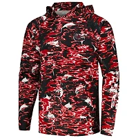 Columbia Black South Carolina Gamecocks PFG Terminal Tackle Omni-Shade Rippled T-shirt à capuche manches longues pour homme