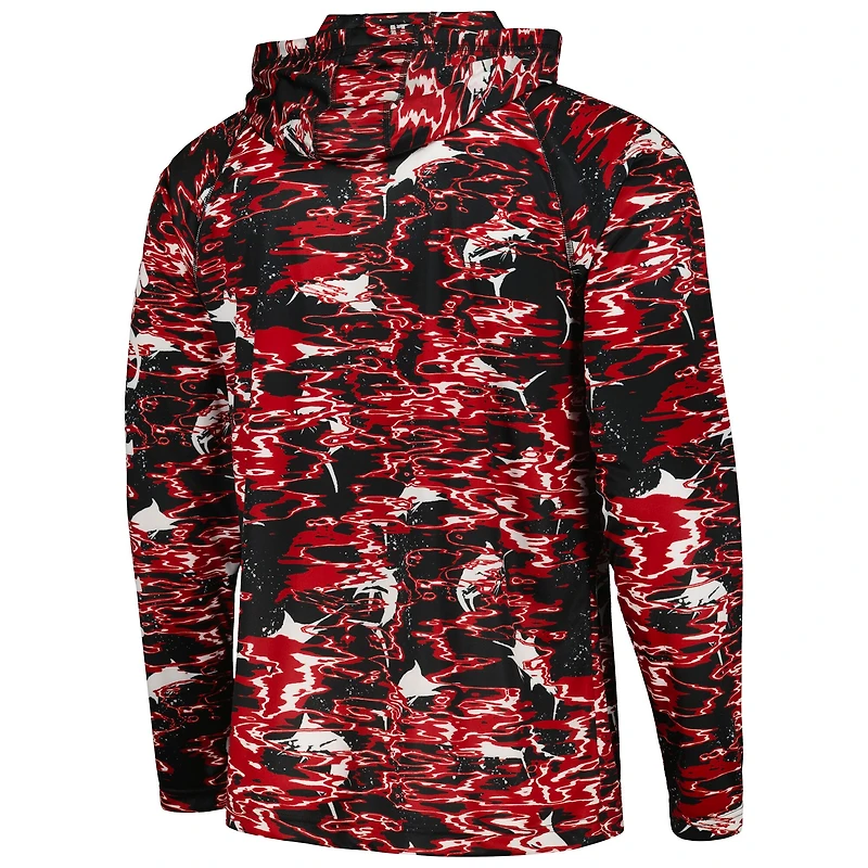 Columbia Black South Carolina Gamecocks PFG Terminal Tackle Omni-Shade Rippled T-shirt à capuche manches longues pour homme