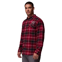 Men's Columbia  Garnet South Carolina Gamecocks Flare Gun Omni-Wick Flannel Long Sleeve Button-Up Shirt
