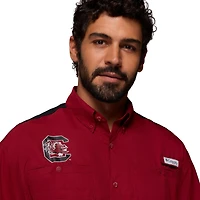 Chemise boutonnée Columbia Garnet South Carolina Gamecocks Tamiami Colorblock Omni-Shade pour homme