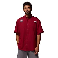 Chemise boutonnée Columbia Garnet South Carolina Gamecocks Tamiami Colorblock Omni-Shade pour homme
