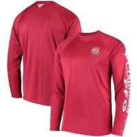 Men's Columbia Garnet South Carolina Gamecocks Terminal Tackle Omni-Shade Raglan Long Sleeve T-Shirt