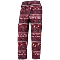 Men's Concepts Sport Garnet South Carolina Gamecocks Ugly Sweater Long Sleeve Top and Pants Sleep Set