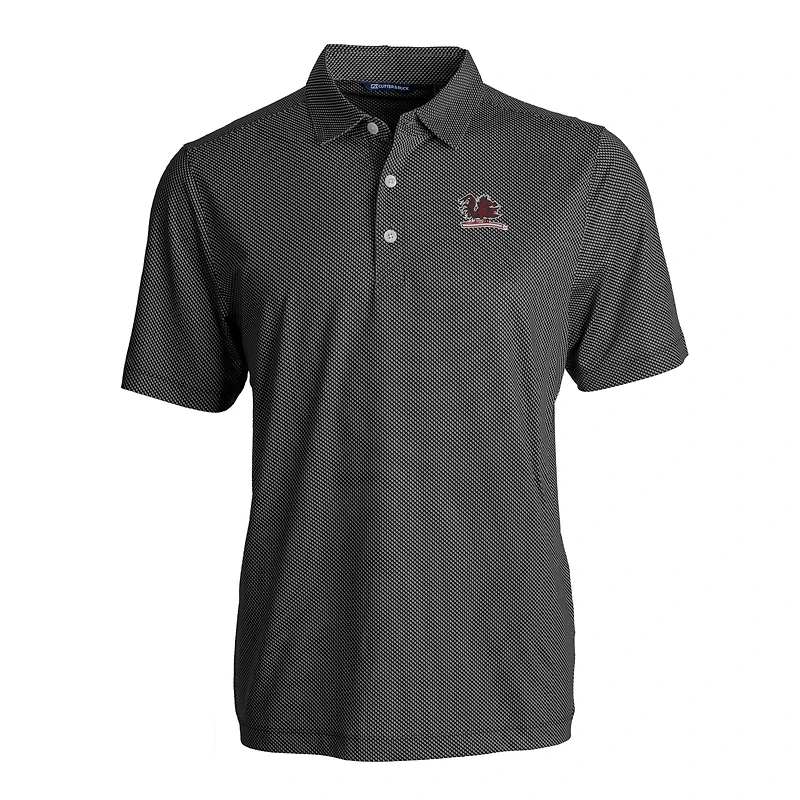 Men's Cutter & Buck Black South Carolina Gamecocks Big Tall Pike Eco Symmetry Print Stretch Recycled Polo