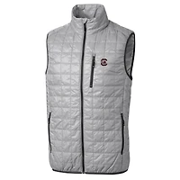 Men's Cutter & Buck Gray South Carolina Gamecocks Big Tall Rainier PrimaLoft Eco Full-Zip Puffer Vest