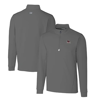 Men's Cutter & Buck Gray South Carolina Gamecocks Big Tall Traverse Stretch Quarter-Zip DryTec Top