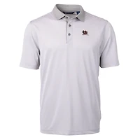 Polo Cutter & Buck Gray South Carolina Gamecocks pour homme, grandes tailles, en piqué écologique Virtue à micro-rayures et tissu DryTec recyclé.