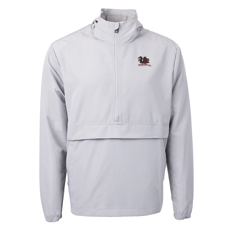 Men's Cutter & Buck Gray South Carolina Gamecocks Vault Charter Eco Recycled Half-Zip Anorak Jacket