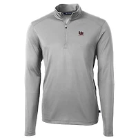Haut à col zippé Cutter & Buck Gray South Carolina Gamecocks Vault DryTec Virtue Eco Pique recyclé pour homme