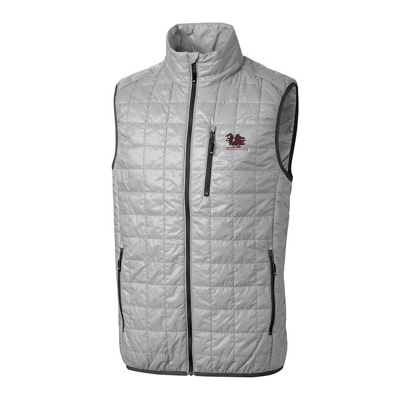 Gilet matelassé isolant entièrement zippé PrimaLoft Eco pour homme, gris, des Gamecocks de Caroline du Sud, Vault Rainier