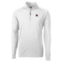 Men's Cutter & Buck  White South Carolina Gamecocks Vault Adapt Eco Knit Stretch Recycled DryTec Quarter-Zip Top