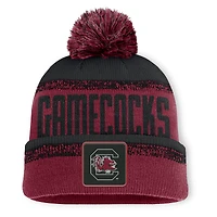 Bonnet en tricot à revers Thrive pour homme, motif grenat/noir, avec pompon, des Gamecocks de Caroline du Sud