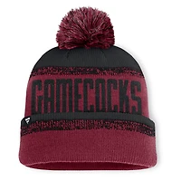 Bonnet en tricot à revers Thrive pour homme, motif grenat/noir, avec pompon, des Gamecocks de Caroline du Sud