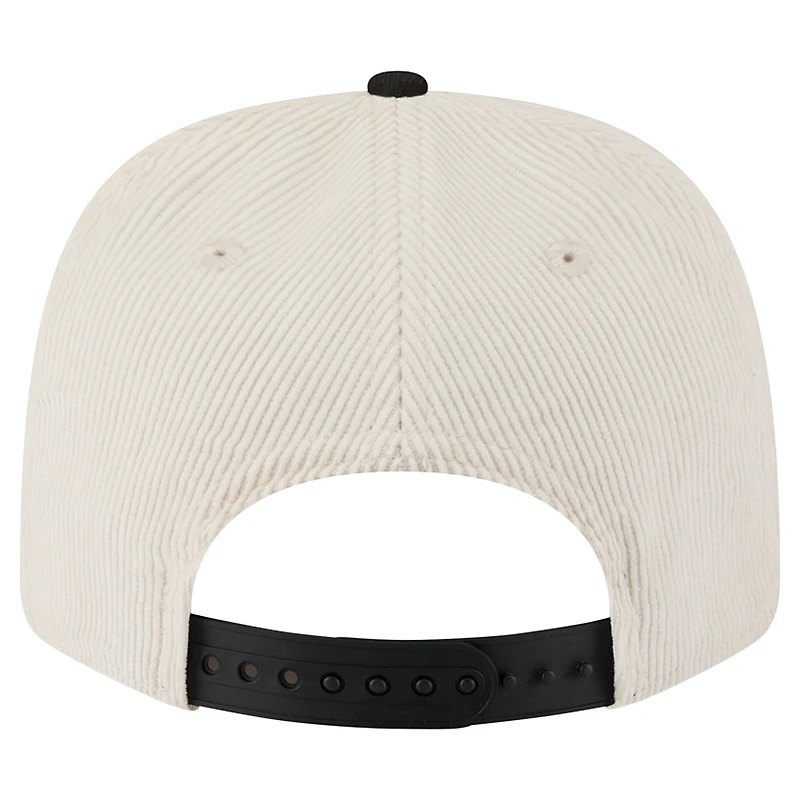 Casquette ajustable New Era 9SEVENTY en velours côtelé crème/noir pour homme des Gamecocks de Caroline du Sud
