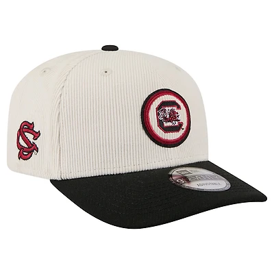 Men's New Era Cream/Black South Carolina Gamecocks Loyal Corduroy 9SEVENTY Adjustable Hat