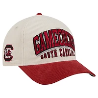 Men's New Era Garnet/Cream South Carolina Gamecocks Arch Two-Tone Corduroy 9FORTY A-Frame Adjustable Hat