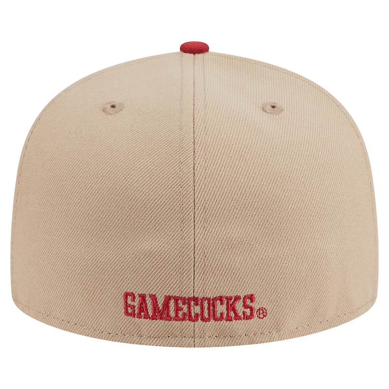 Casquette ajustée bicolore 59FIFTY New Era kaki pour homme, Gamecocks de Caroline du Sud