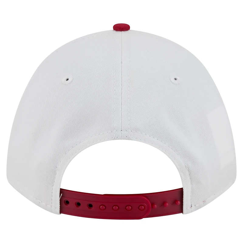 Men's New Era White/Garnet South Carolina Gamecocks Arch Two-Tone Rope 9FORTY A-Frame M-Crown Adjustable Hat