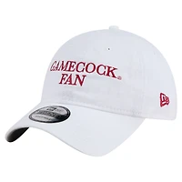 Casquette ajustable New Era blanche pour homme, modèle 9TWENTY, pour supporter des Gamecocks de Caroline du Sud