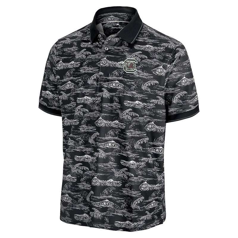 Polo Tommy Bahama noir pour homme des Gamecocks de Caroline du Sud Sport Bay View IslandZone