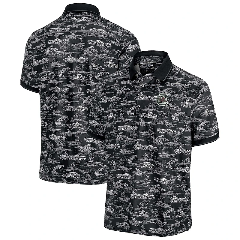 Polo Tommy Bahama noir pour homme des Gamecocks de Caroline du Sud Sport Bay View IslandZone
