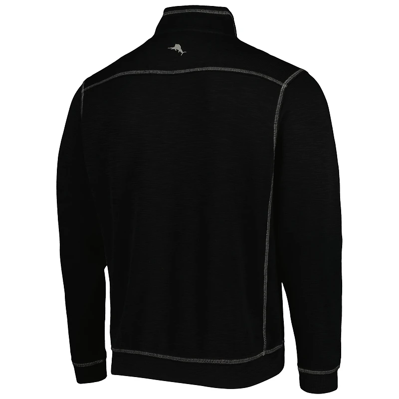 Men's Tommy Bahama Black South Carolina Gamecocks Sport Tobago Bay Tri-Blend Mock Neck Half-Zip Jacket