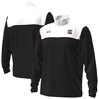 Pull Under Armour grenat/blanc pour homme, manches courtes, motif Green Blocked Quarter-Zip, Gamecocks de Caroline du Sud