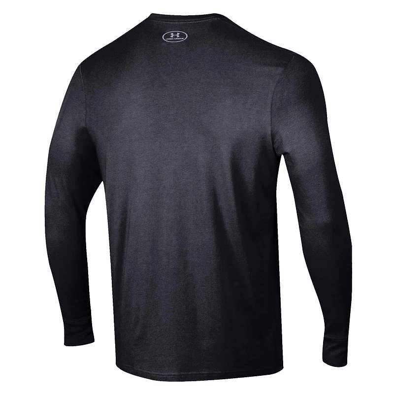 T-shirt de football américain à manches longues Under Armour pour homme, coloris noir, Gamecocks Caroline du Sud 2025.