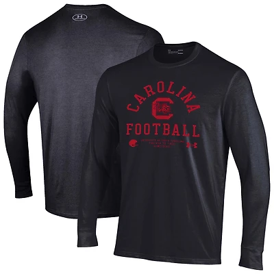 Men's Under Armour Black South Carolina Gamecocks 2025 Sideline Football Performance Cotton Long Sleeve T-Shirt