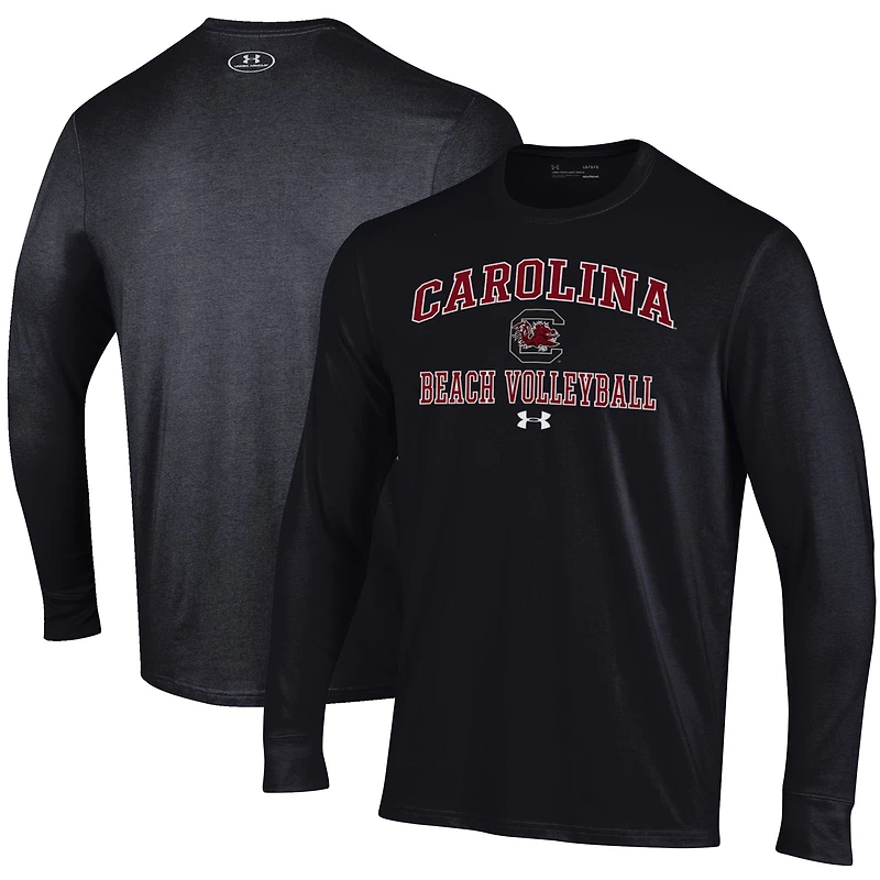 T-shirt de beach-volley performance à manches longues pour homme Under Armour Black South Carolina Gamecocks