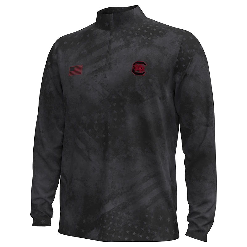 Haut demi-zippé ArmorFuse noir pour homme des Gamecocks de Caroline du Sud la collection Freedom d'Under Armour