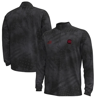 Haut demi-zippé ArmorFuse noir pour homme des Gamecocks de Caroline du Sud la collection Freedom d'Under Armour