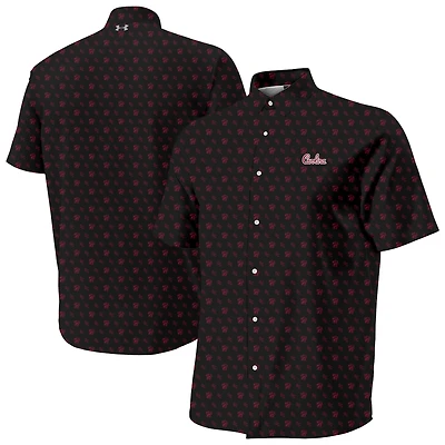 Men's Under Armour  Black South Carolina Gamecocks Gameday Armourfuse Camp Button-Up Shirt