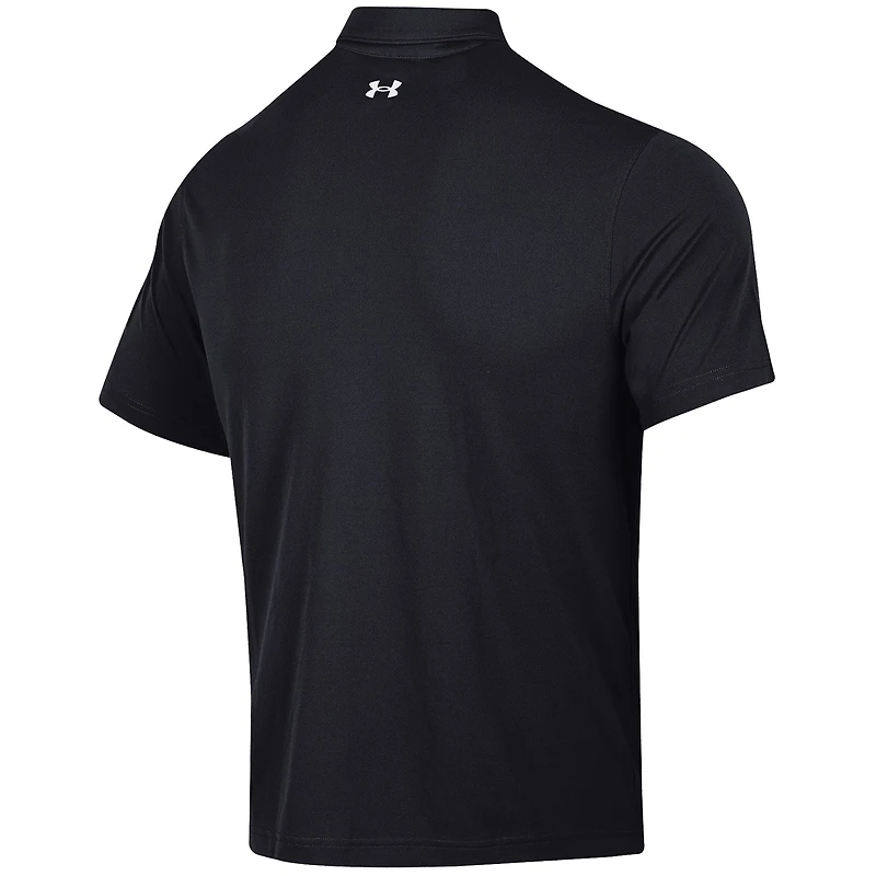 Polo noir Under Armour pour homme, motif mascotte des South Carolina Gamecocks