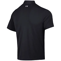 Polo noir Under Armour pour homme, motif mascotte des South Carolina Gamecocks