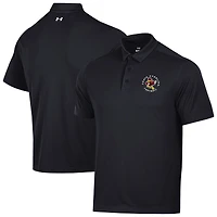 Polo noir Under Armour pour homme, motif mascotte des South Carolina Gamecocks
