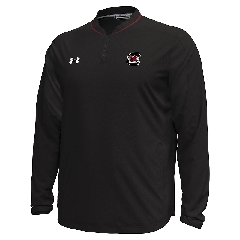 Veste à manches longues et quart de zip Under Armour Black South Carolina Gamecocks Motivate pour homme