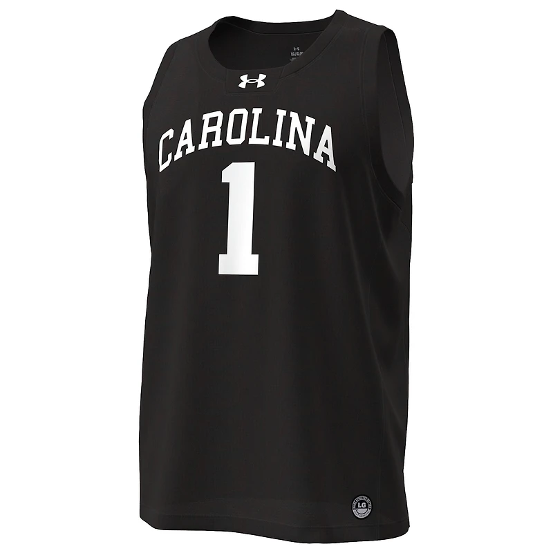 Maillot de basketball réplique Under Armour noir pour homme des Gamecocks Caroline du Sud n° 1