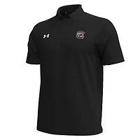Men's Under Armour Black South Carolina Gamecocks Playoff Chest Stripe Performance Polo