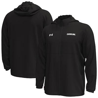 Men's Under Armour Black South Carolina Gamecocks Rival Stretch Woven Full-Zip Hoodie Jacket