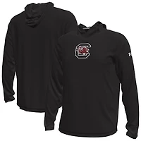 T-shirt à capuche et manches longues Under Armour Black South Carolina Gamecocks Sideline Knockout pour homme