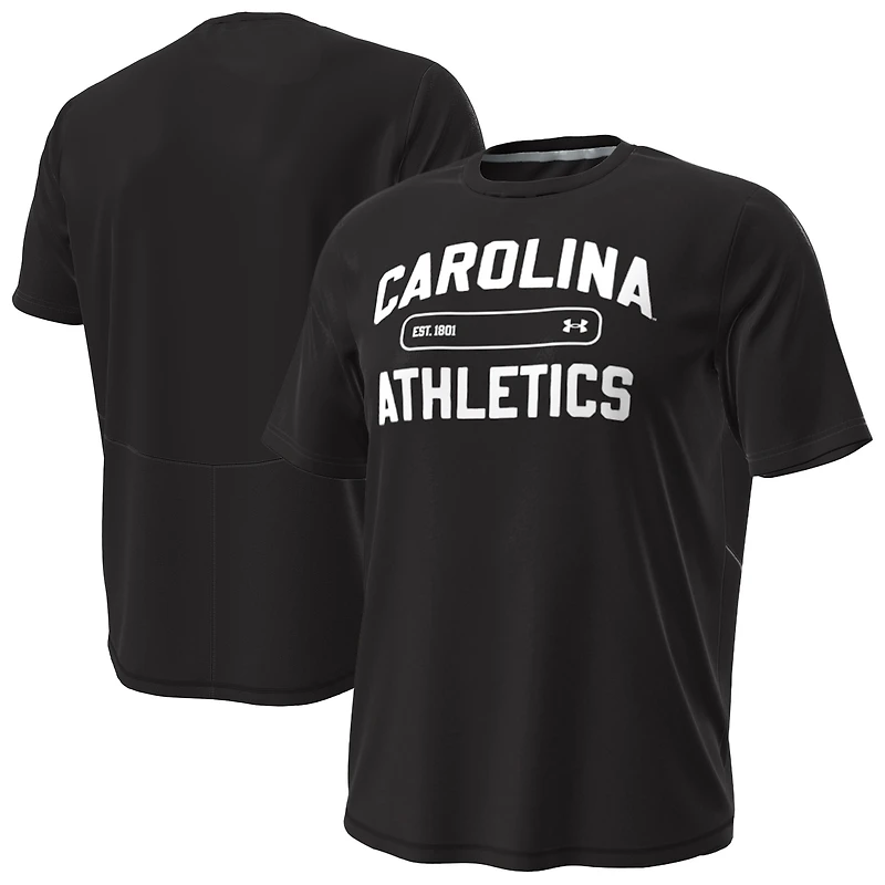 T-shirt noir Under Armour pour homme, Gamecocks de Caroline du Sud, Sideline Knockout